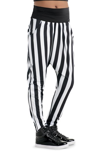 Vertical Stripe Harem Pants