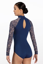 Leotard With Lace Long Sleeves