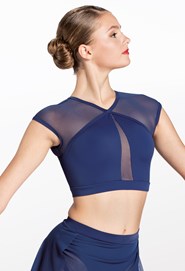 Tappers and Pointers Crop Top Racer Back Navy Meryl