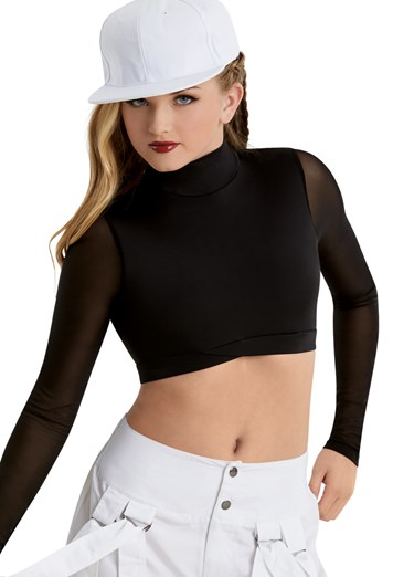 Crop Top With Mesh Sleeves - Balera - Product no longer available for ...