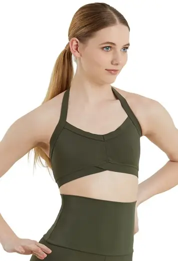 Crossover Hem Halter Bra Top