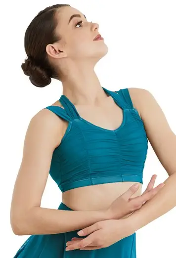 Ruched Mesh Crop Top