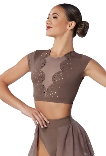 Crystal Scallop Crop Top