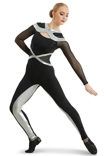 Metallic Strap Unitard