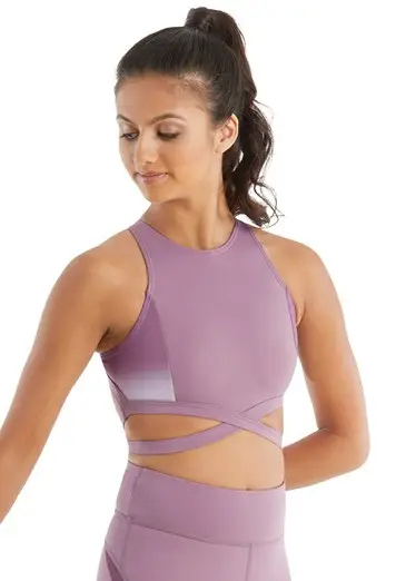 Ombré Mesh Crisscross Crop Top