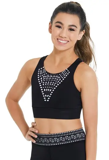 Laser Cut Lace-Up Crop Top