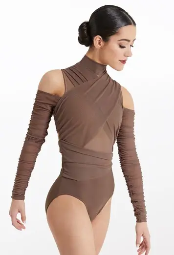 Cold Shoulder Mesh Leotard