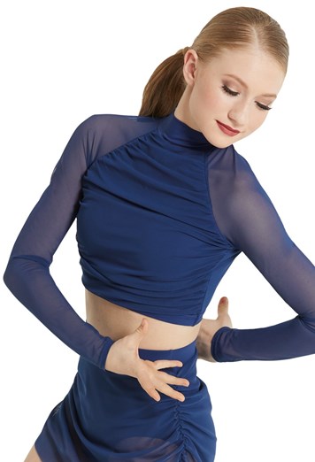Ruched Long Sleeve Crop Top - Balera Performance - Product no longer ...