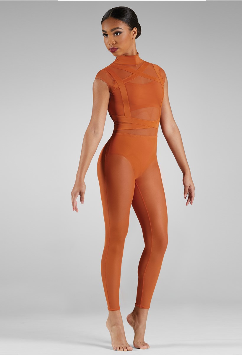 Cap Sleeve Open Back Strappy Unitard | Weissman®