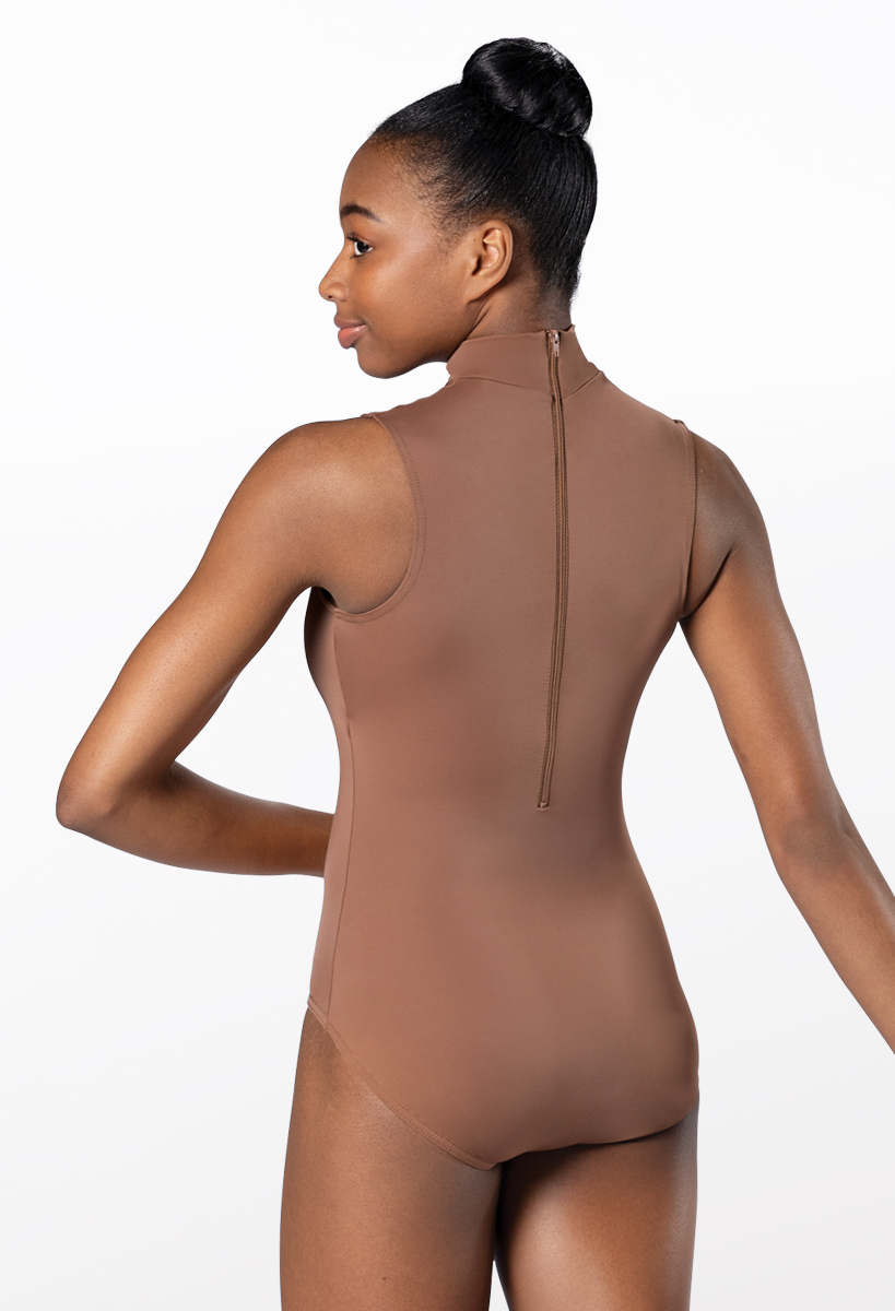 Mock Neck Sleeveless Zippered Leotard | Weissman®