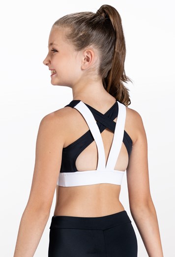 Two Tone Strappy Back Crop Top