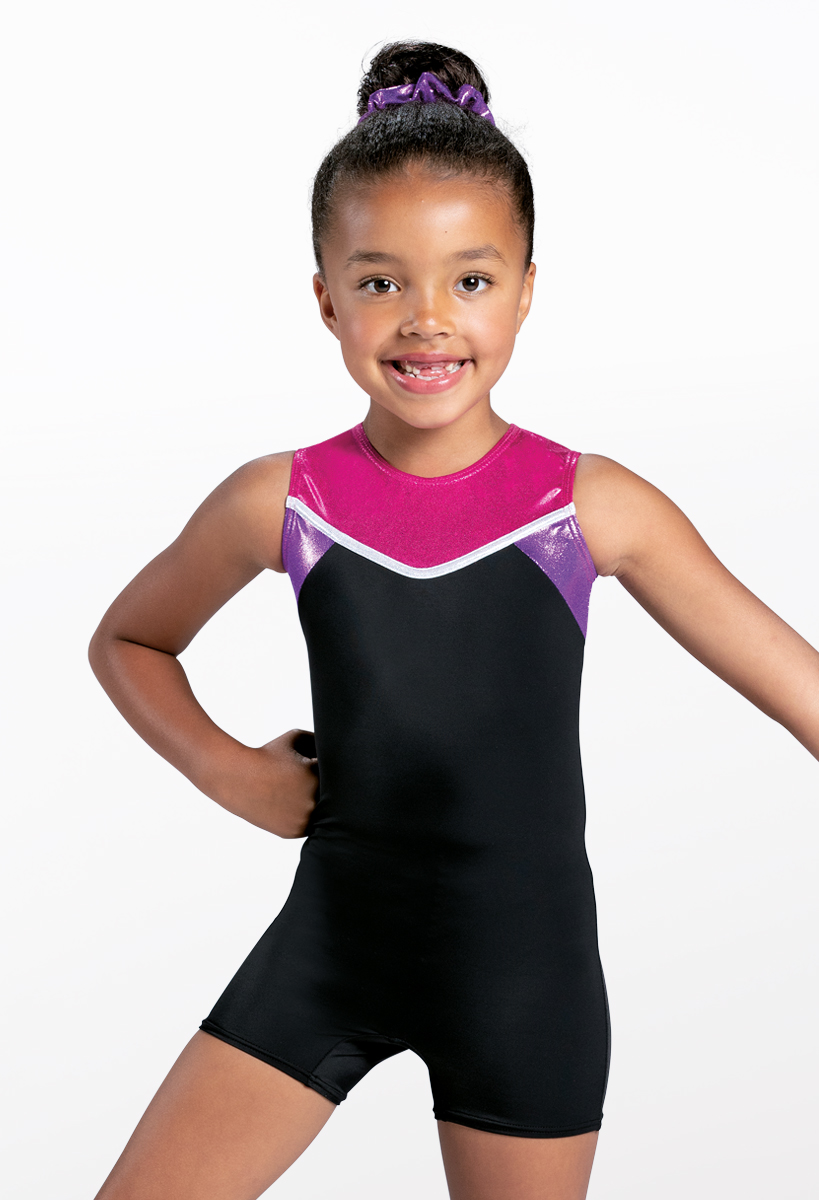 ZNYUNE Leotards for Girls Gymnastics with Shorts Unitards Colorful Fish Scale and Gradient Blue Print Biketards 