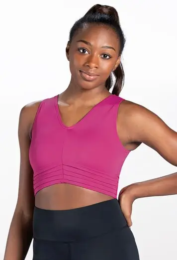 Pintuck V-Neck Crop Top
