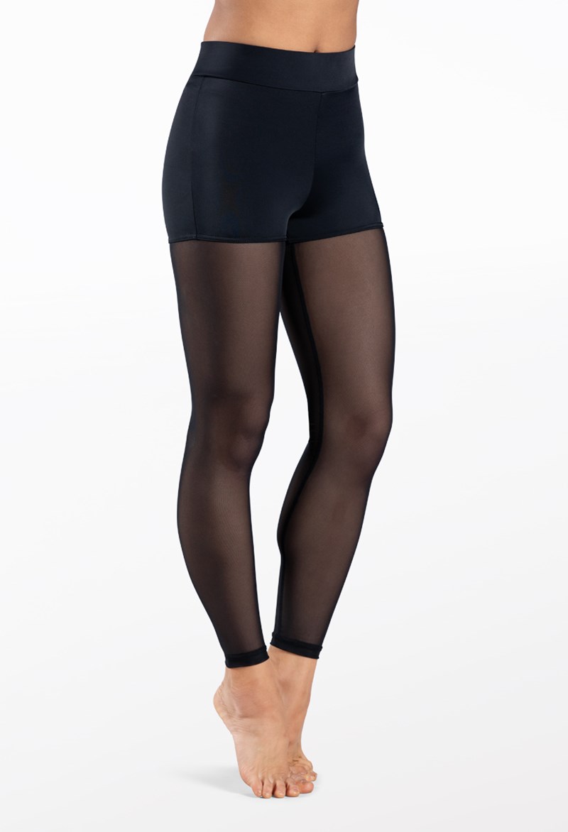 Mesh Ankle-Length Leggings With Shorts