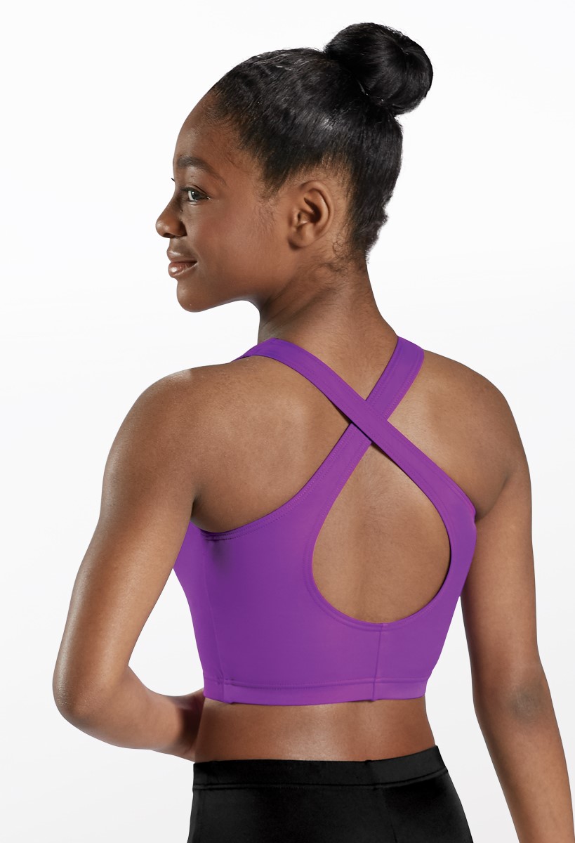 Crisscross Back Crew Neck Crop Top | Weissman®