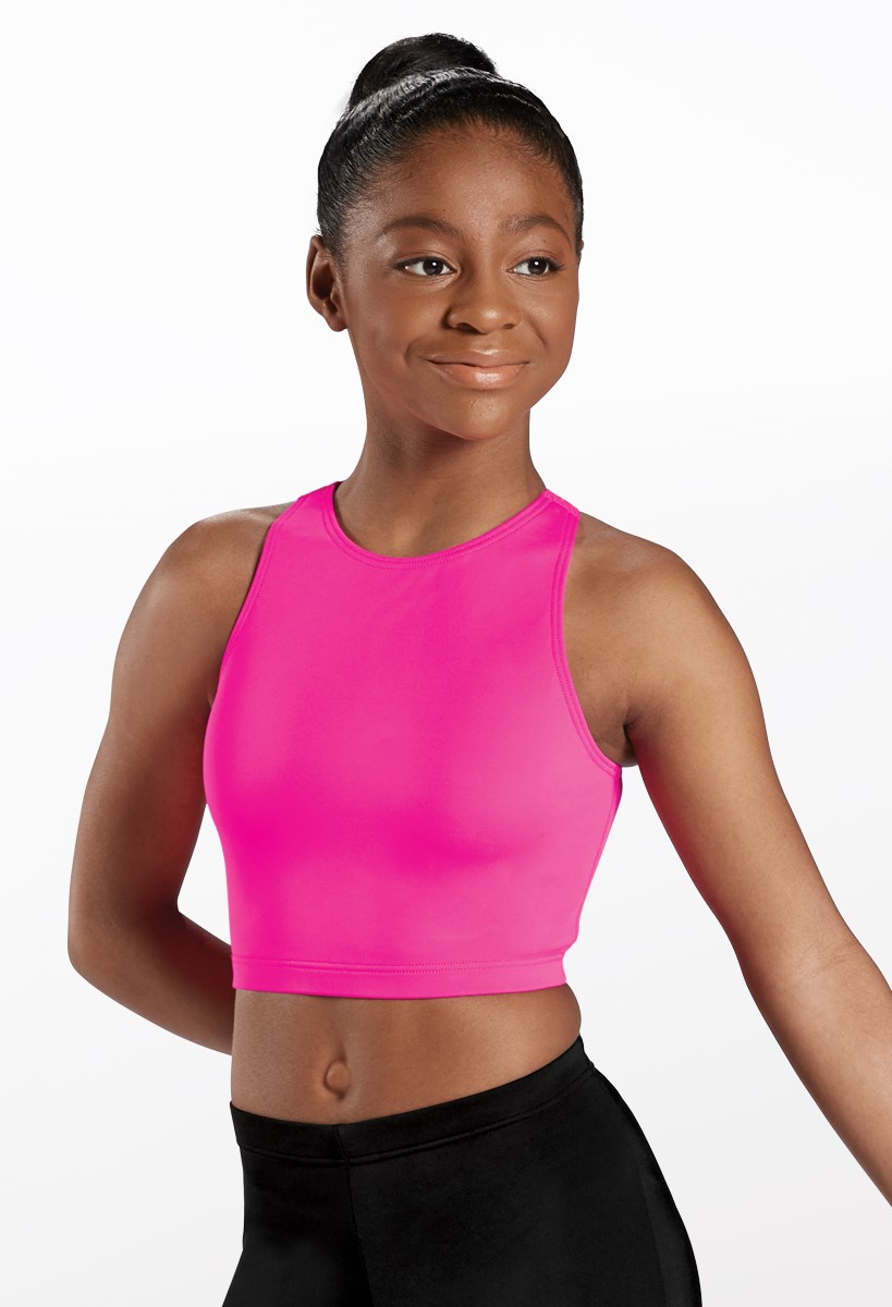 Crisscross Back Crew Neck Crop Top | Weissman®