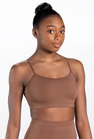 Flesh color Underwear for ballet latin dance stage performance Invisible  bras adult female seamless bra Tight Wear vest top for lady- S: Reference  bust from 73-78cmM: Reference bust from 81-89cm