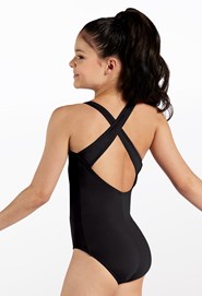 Women Spaghetti Straps Built-in Bra Sports Bodysuit Solid Color  Professional Ballet Gymnastics Leotard Competition Dance