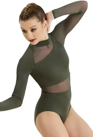 Long Sleeve Power Mesh Leotard