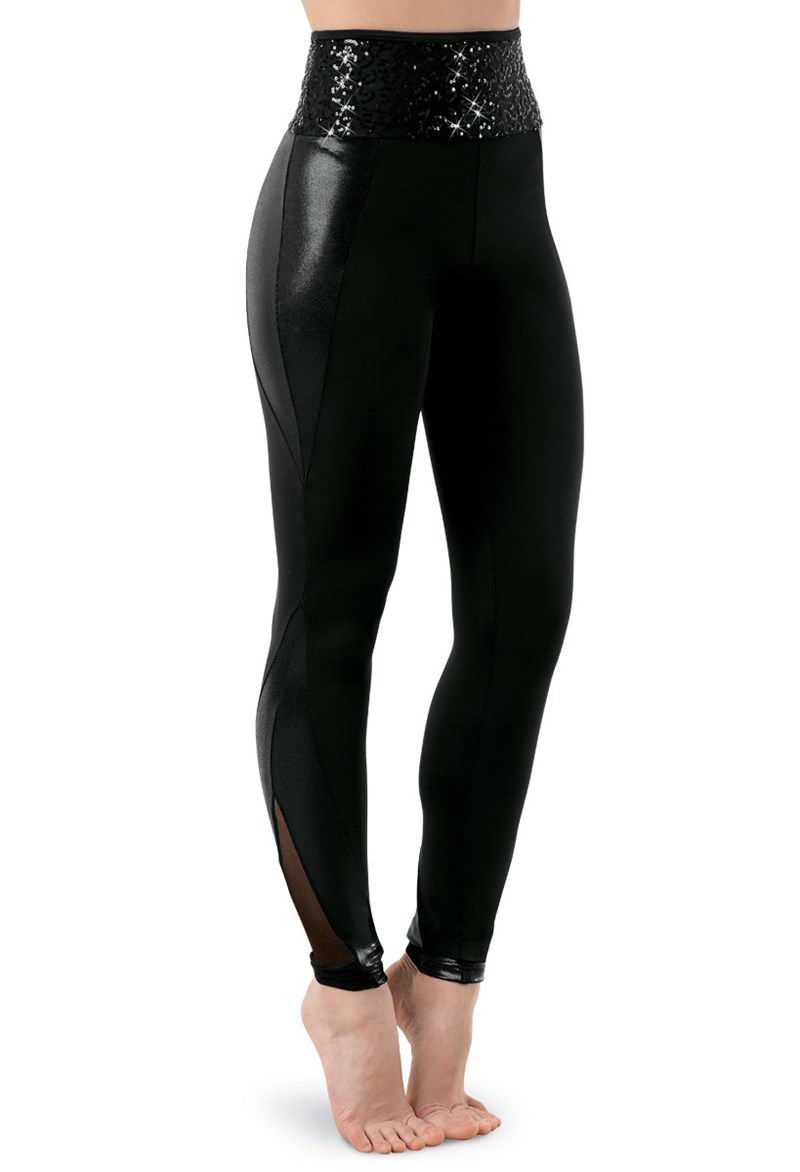 Black Sequin Leggings  Black sequin leggings, Sequin leggings, Wide  waistband leggings