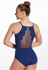 Mesh Scalloped Back Leotard