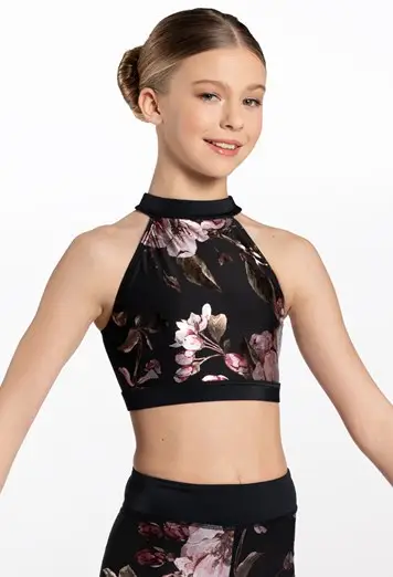Metallic Floral Crop Top