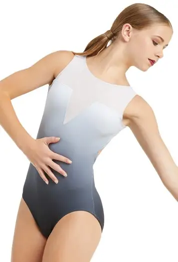 Mesh And Ombre Print Leotard