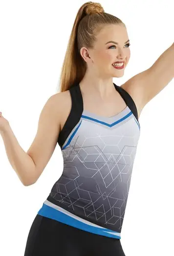 Geo Print V Back Tank Top