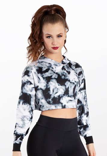 Graphic Print Cropped Hoodie