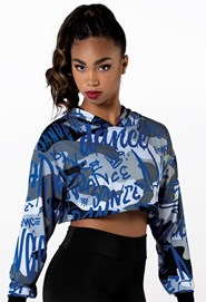 Graphic Print Cropped Hoodie