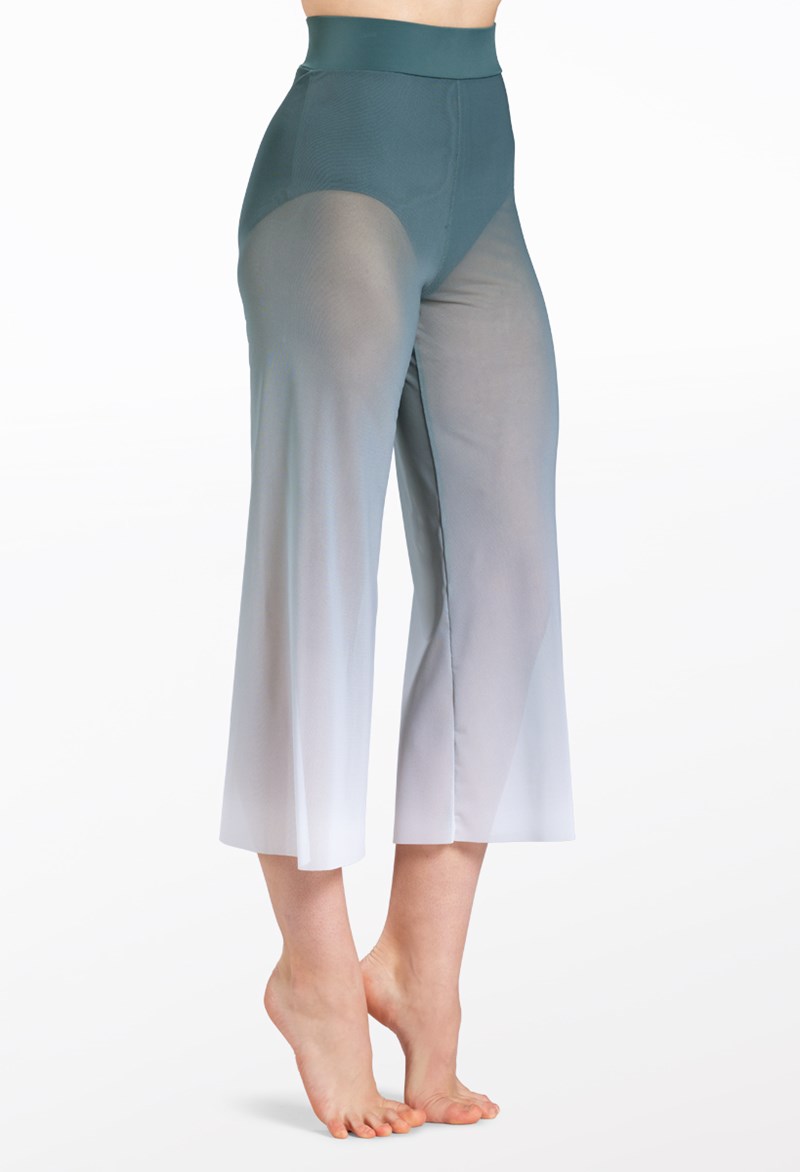 Ombre Printed Mesh Culotte Dance Pants