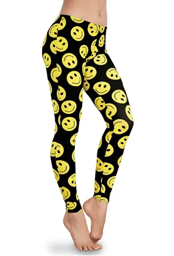 Smiley Face Print Leggings