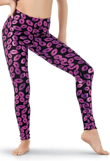 Metallic Lip Print Leggings
