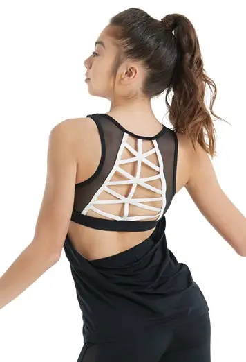 Draped Back Tank Top With Bra
