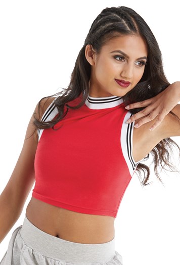 Athletic Stripe Cropped Tee