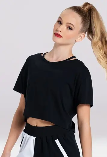 Cutout Shoulder Crop Tee