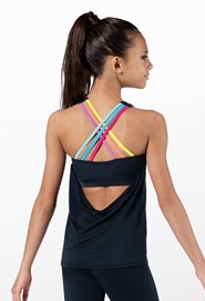 Rainbow Strappy Back Tank Top