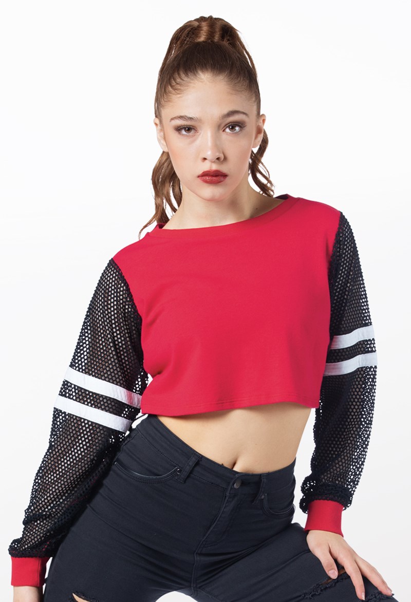 Sporty Mesh Accent Top - Ready-to-Wear