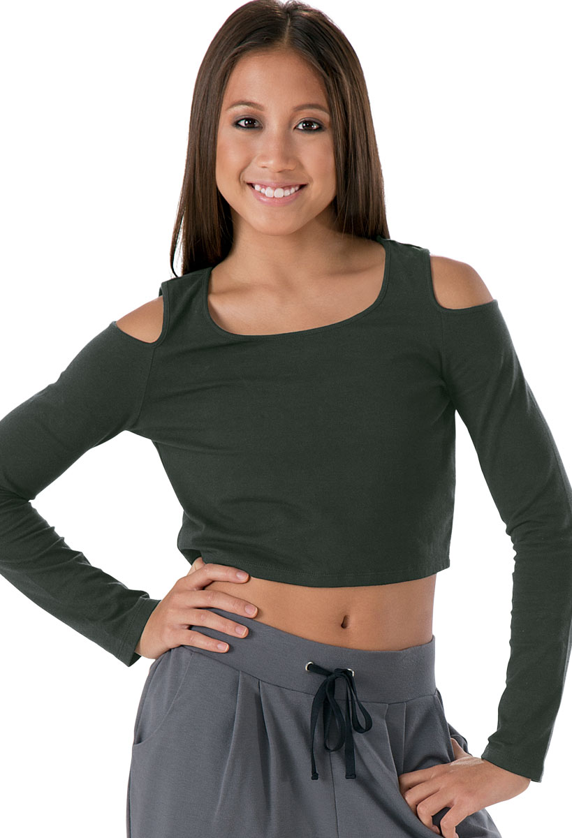 Cold shoulder crop cheap tops