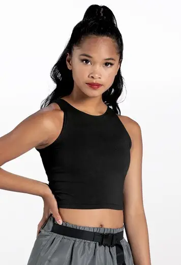 Cotton High Neck Crop Top