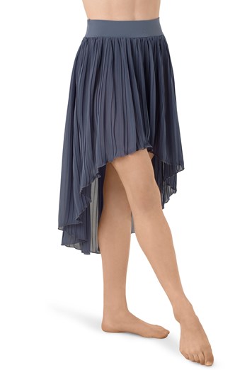 Pleated High-Low Skirt
