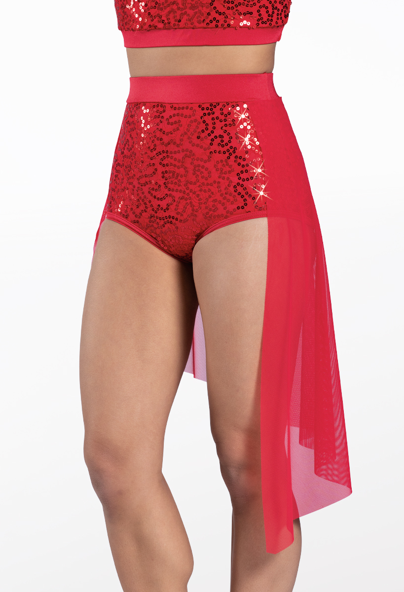 Sequin Lace Back Panel Dance Skirt | Weissman®