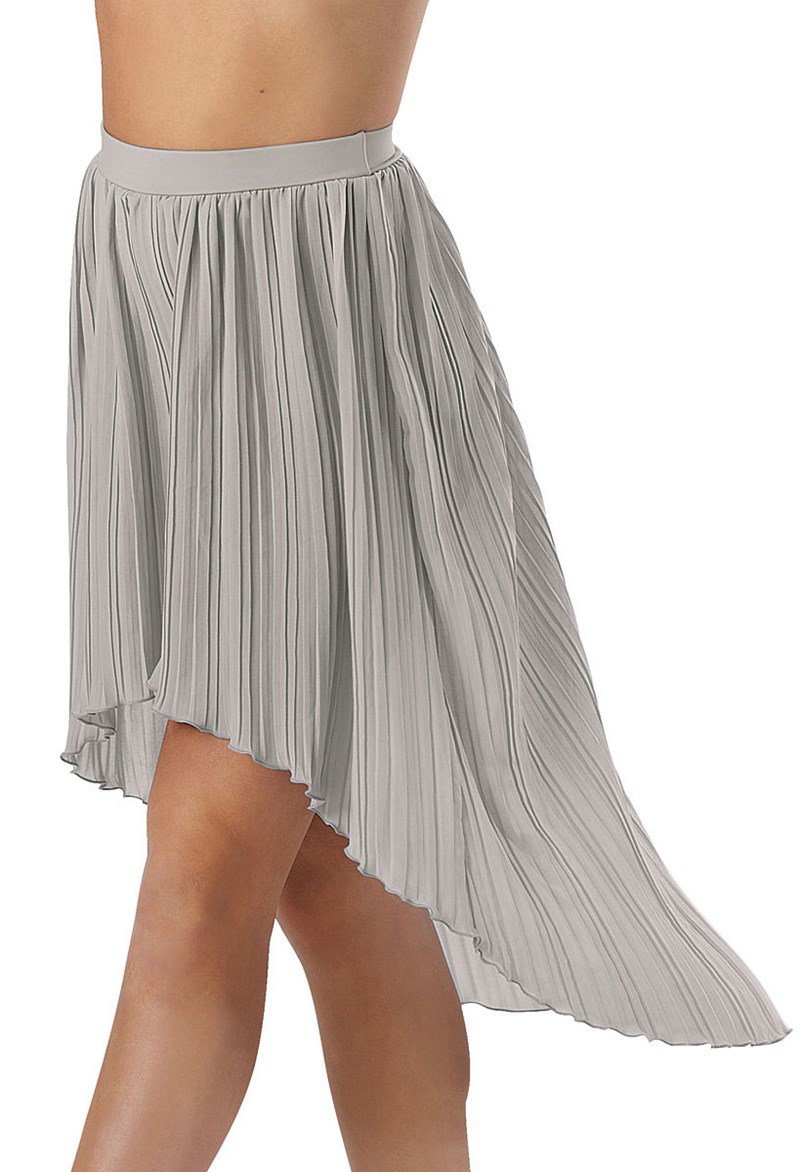 Pleated High-Low Hem Dance Skirt