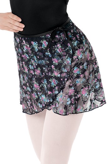 Floral Print Lace Wrap Skirt