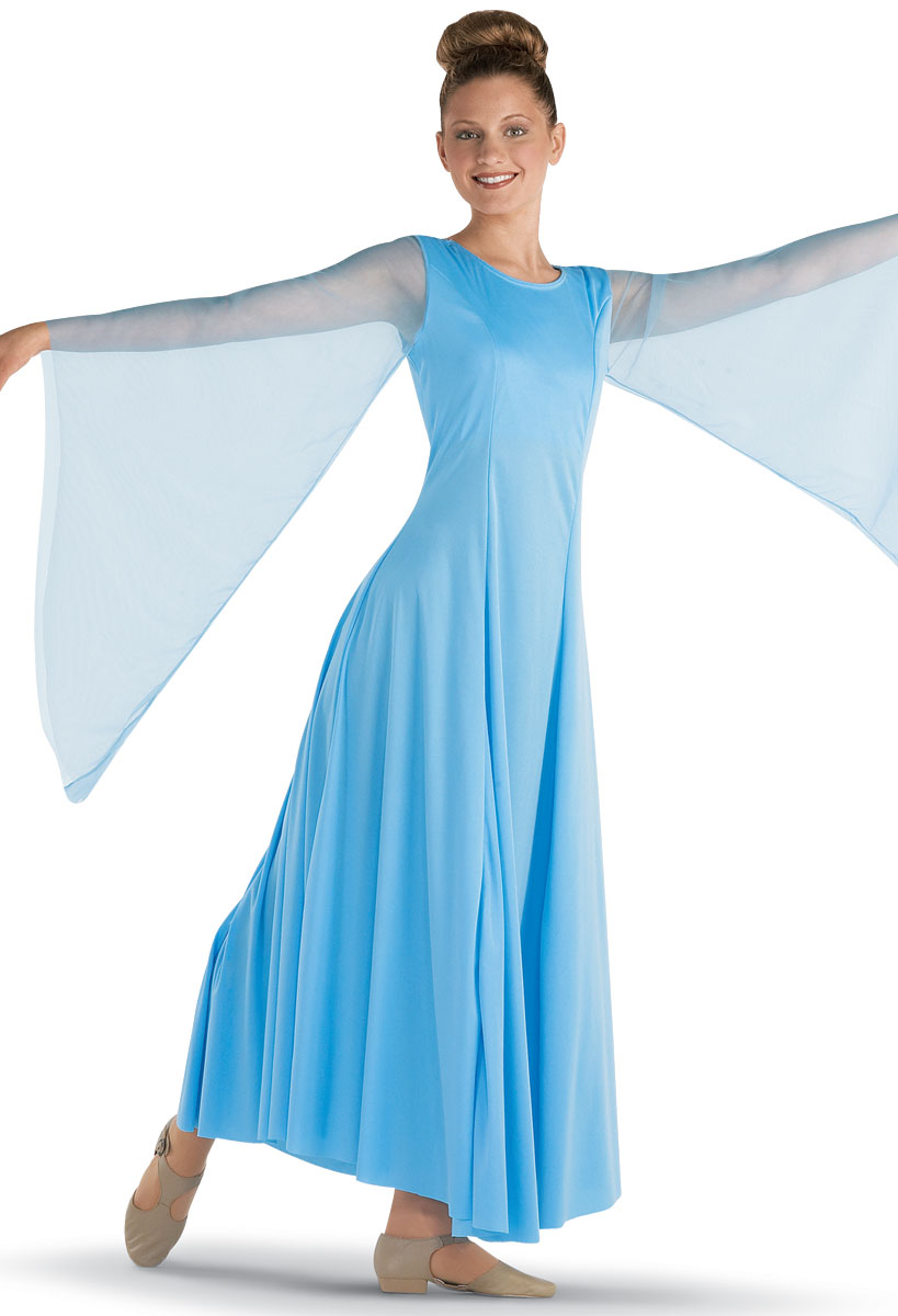 Chiffon angel sleeve hot sale maxi dress