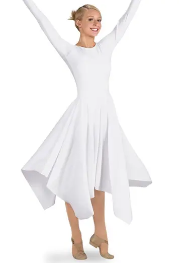 Long-Sleeve Handkerchief Dress