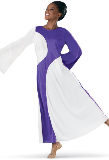 Long Sleeve Color-Block Dress