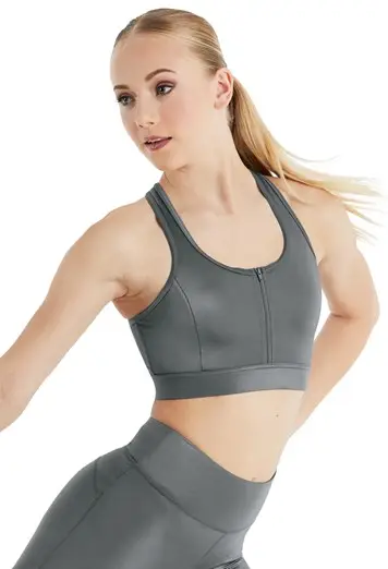 FlexTek Shimmer Zip Bra Top