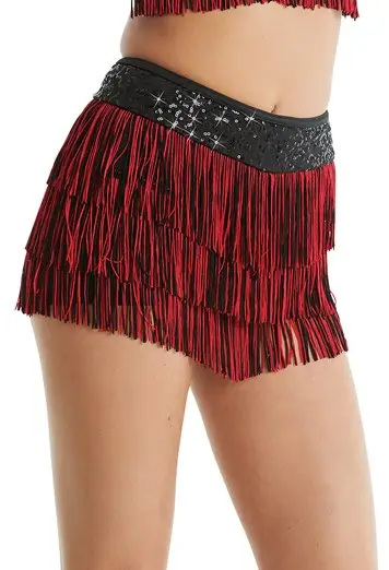 Two Color Fringe Shorts