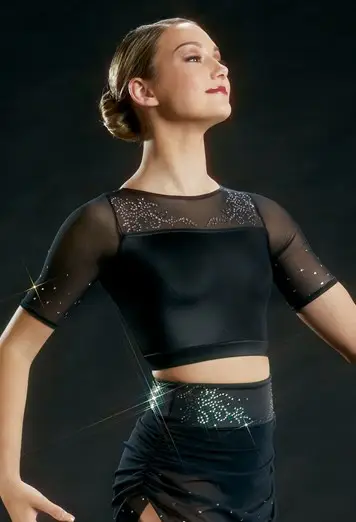 Crystal Vines Mesh Crop Top